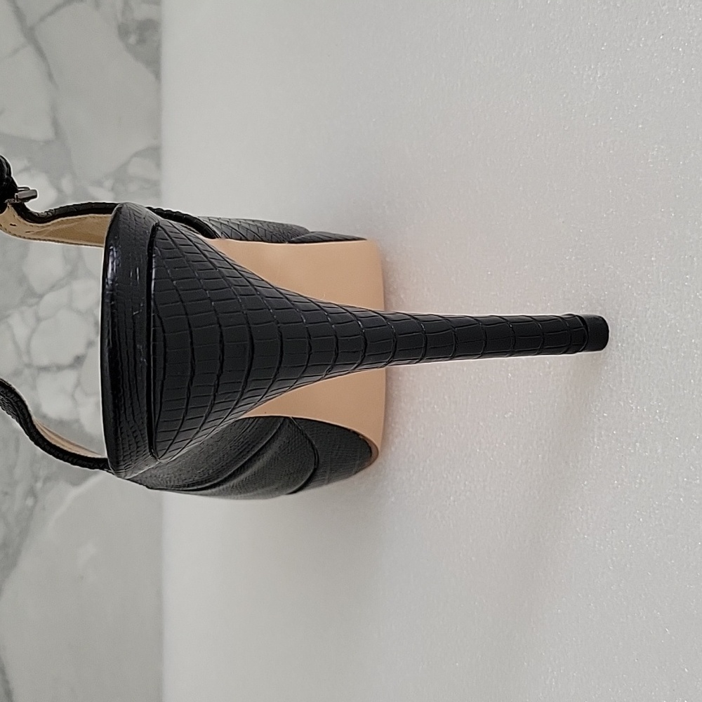 Women's Black High Heels Shoes Ankle Strap Dress Heeled Sandals - Picture 5 of 9